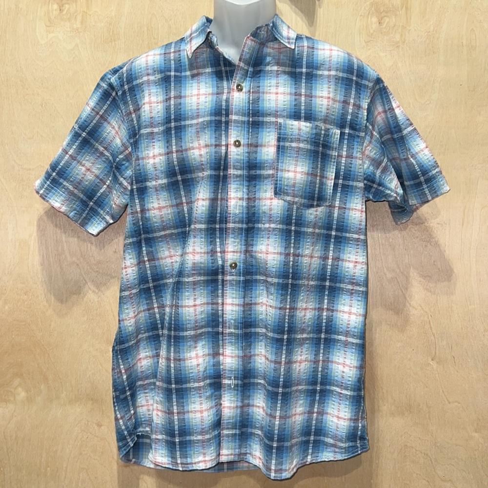 Men's Duck Head seersucker short sleeved button up shirt